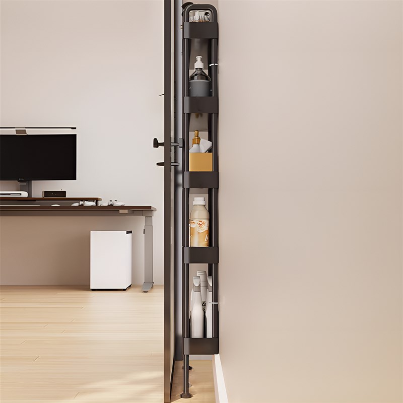 浴室门后置物架靠墙厕所缝u隙卫生间夹缝极窄多层洗漱用品收纳架