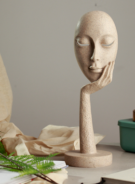 ins韩国风人脸面具摆件树脂家居装饰抽象雕塑咖啡餐厅民宿样品房