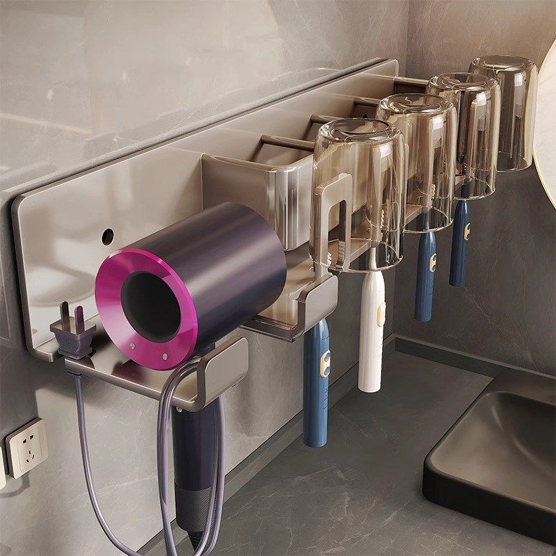 鑫馨园牙刷架子置物架吹风机支架卫生间浴室洗漱台壁挂免打孔收纳,家庭/个人清洁工具,吹风机置物架,淘宝优惠券,粉丝福利购,淘宝优惠卷
