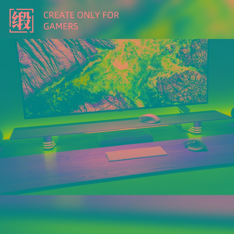 铝合金RGB显示器增高支架u垫高底座加长键盘收纳电竞办公DMYIAM缎