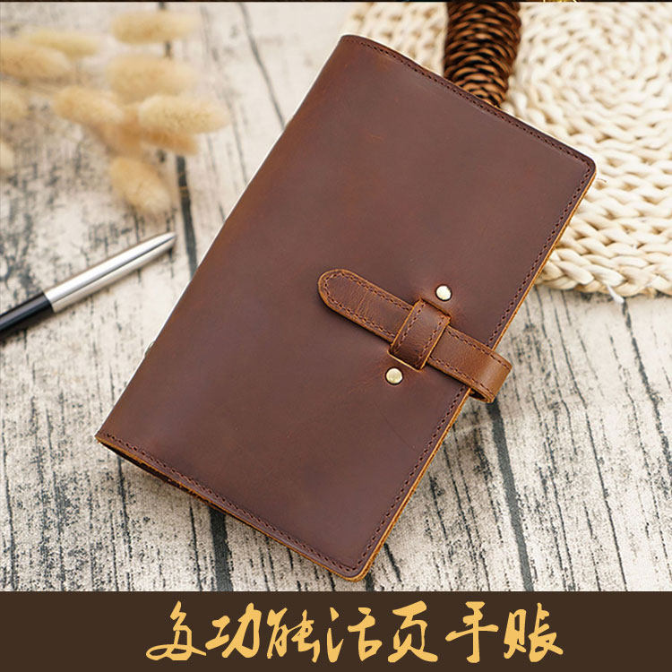 多功能复古手帐本活页夹收纳袋A5A6A7真皮记事本疯马皮便携笔记本,文具电教/文化用品/商务用品,笔记本/记事本,淘宝优惠券,粉丝福利购,淘宝优惠卷