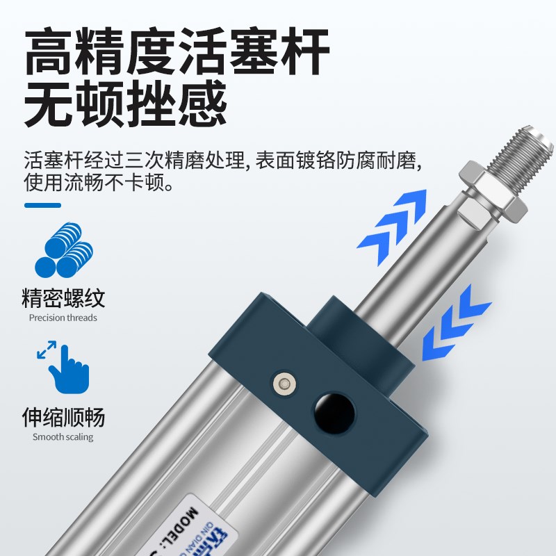 标准气缸长行程SU32*40*50*63*80*100*12M5*150大推力拉杆小型气