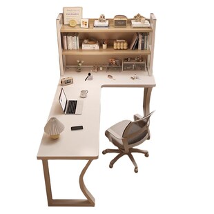 转角书桌书架一体桌子卧室家用简约现代学生学习桌电脑台式 家用