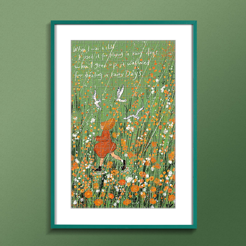 朱鼓励插画系列1000片拼图u裱框7050转角花店甜蜜新娘幸福画框挂