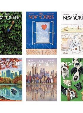 THE NEW YORKER 杂志封面海报墙面贴画覆古装饰画画芯替换未装裱