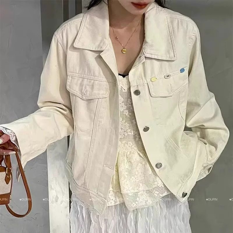 韩版宽松拼接牛仔外套女2025春秋新款小个子短款显瘦时尚夹克上衣,女装/女士精品,短外套,淘宝优惠券,粉丝福利购,淘宝优惠卷