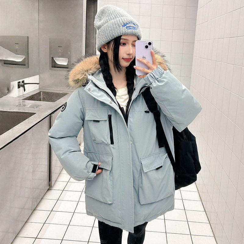 韩版大毛领派克服外套女2026秋冬新款宽松小个子加厚保暖棉服棉衣