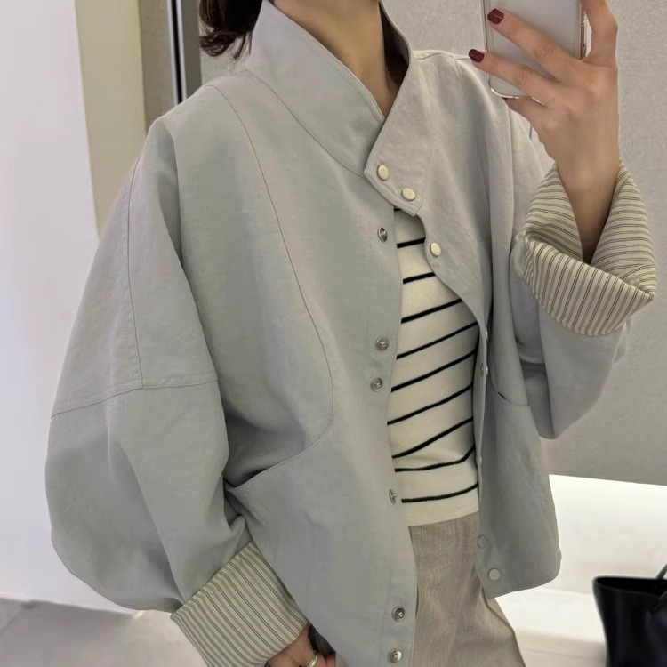 韩系简约百搭显瘦时尚短外套女薄