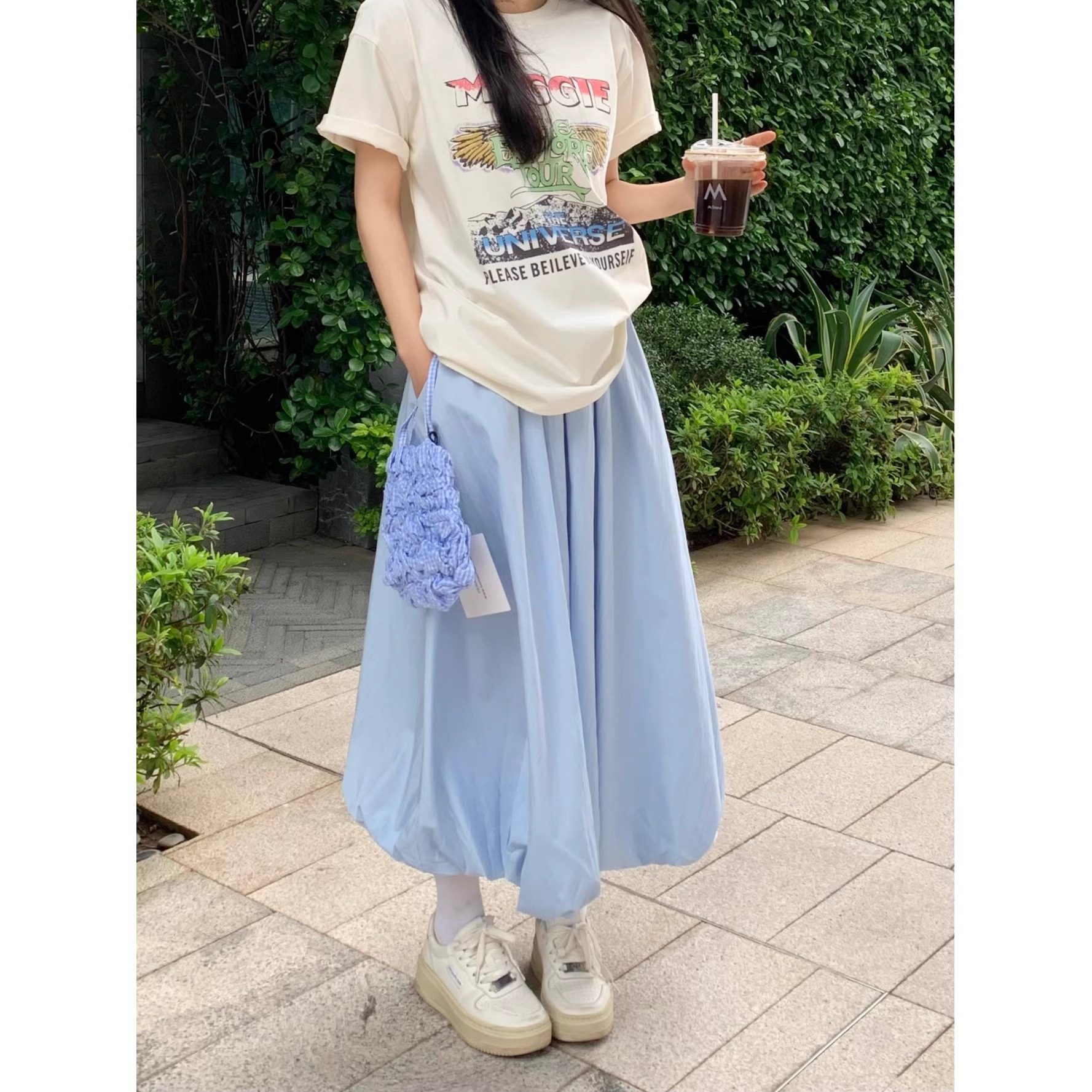 春秋新款宽松显瘦百搭蓬蓬裙高腰a字半身裙女中长款百褶裙伞裙子,女装/女士精品,半身裙,淘宝优惠券,粉丝福利购,淘宝优惠卷