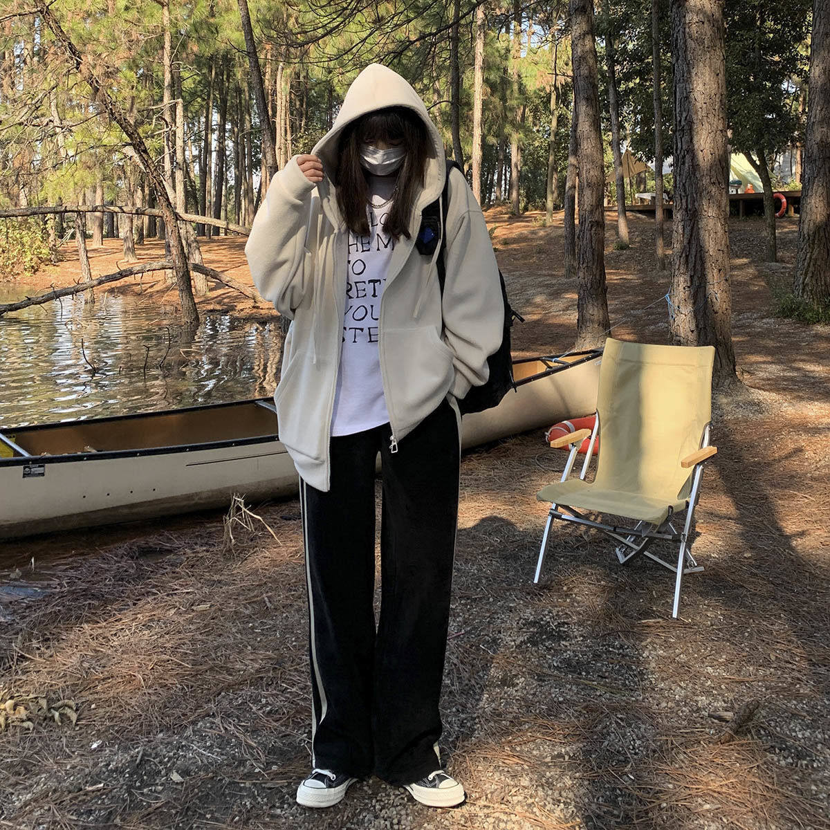 奥利绒秋冬新款卫衣外套女百搭