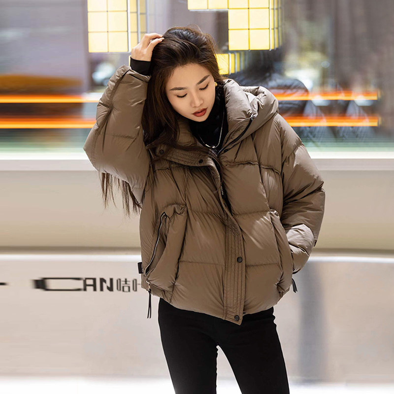 韩版连帽羽绒服外套女2025新款