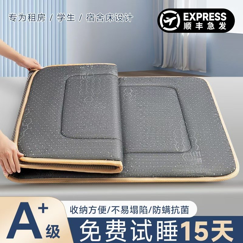 乳胶床垫家用卧室租房专用软垫宿舍学生单人儿P童折叠海绵薄款床