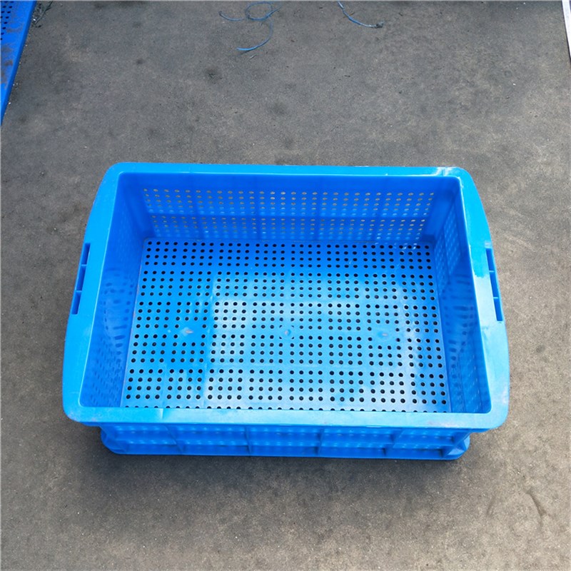 加厚中号520塑料筐圆眼筐 长方形周转筐 外565*410*S210mm 物流箱