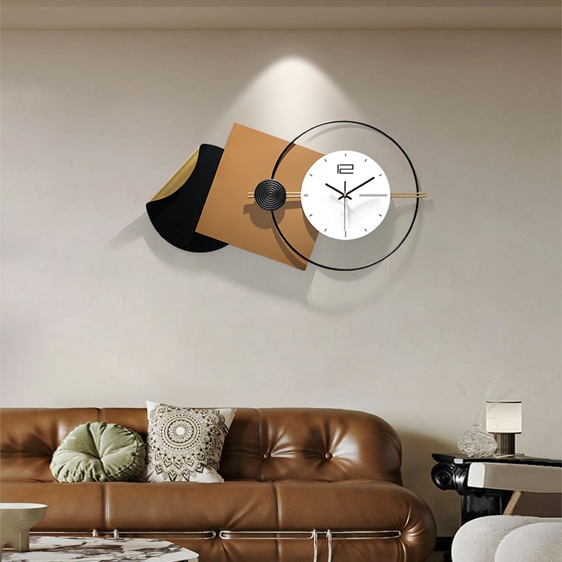 简约现代钟表挂钟客厅2024新款大气轻奢挂墙时钟餐厅背Y景墙装饰