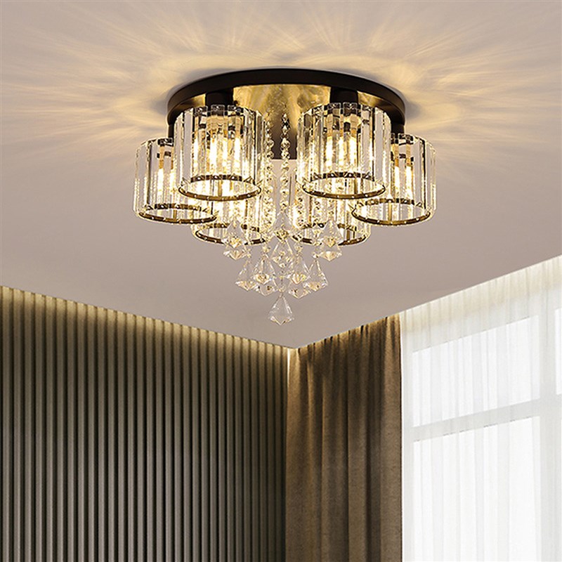 轻奢水晶灯大气后现代简约家用客厅灯具意式圆形高级感卧室吸顶灯