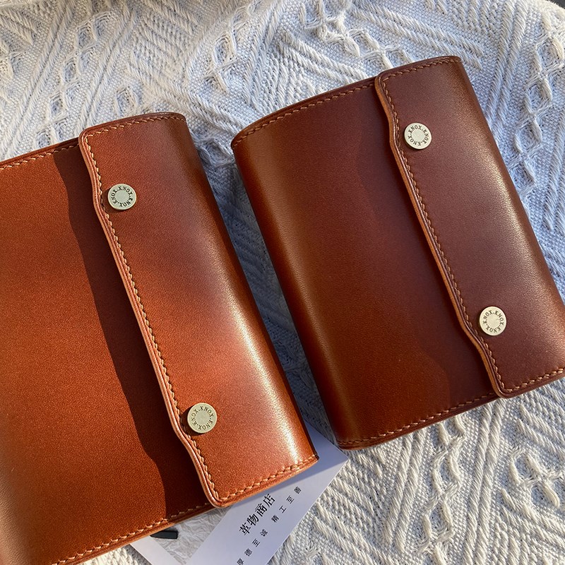 革物商店KNOX三折手工 ms5 a7 a6 真皮棕色枥木活页复古日记本手