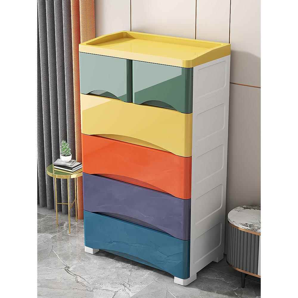 加厚抽屉式c床头收纳柜子70cm宽家用多层收纳箱塑料儿童衣柜储物