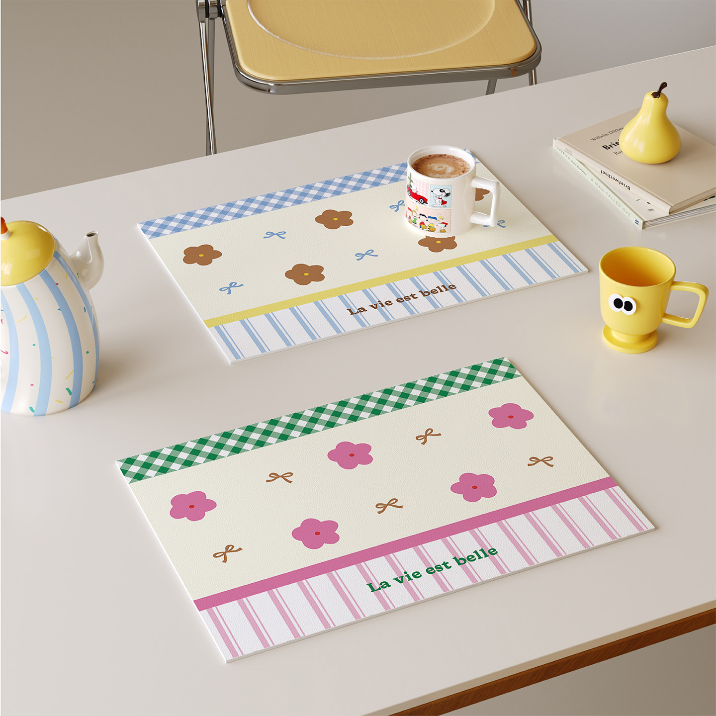 韩系小清新高级感西餐垫皮革防水防油防烫免洗桌面隔热垫小块杯垫,居家布艺,餐垫,淘宝优惠券,粉丝福利购,淘宝优惠卷