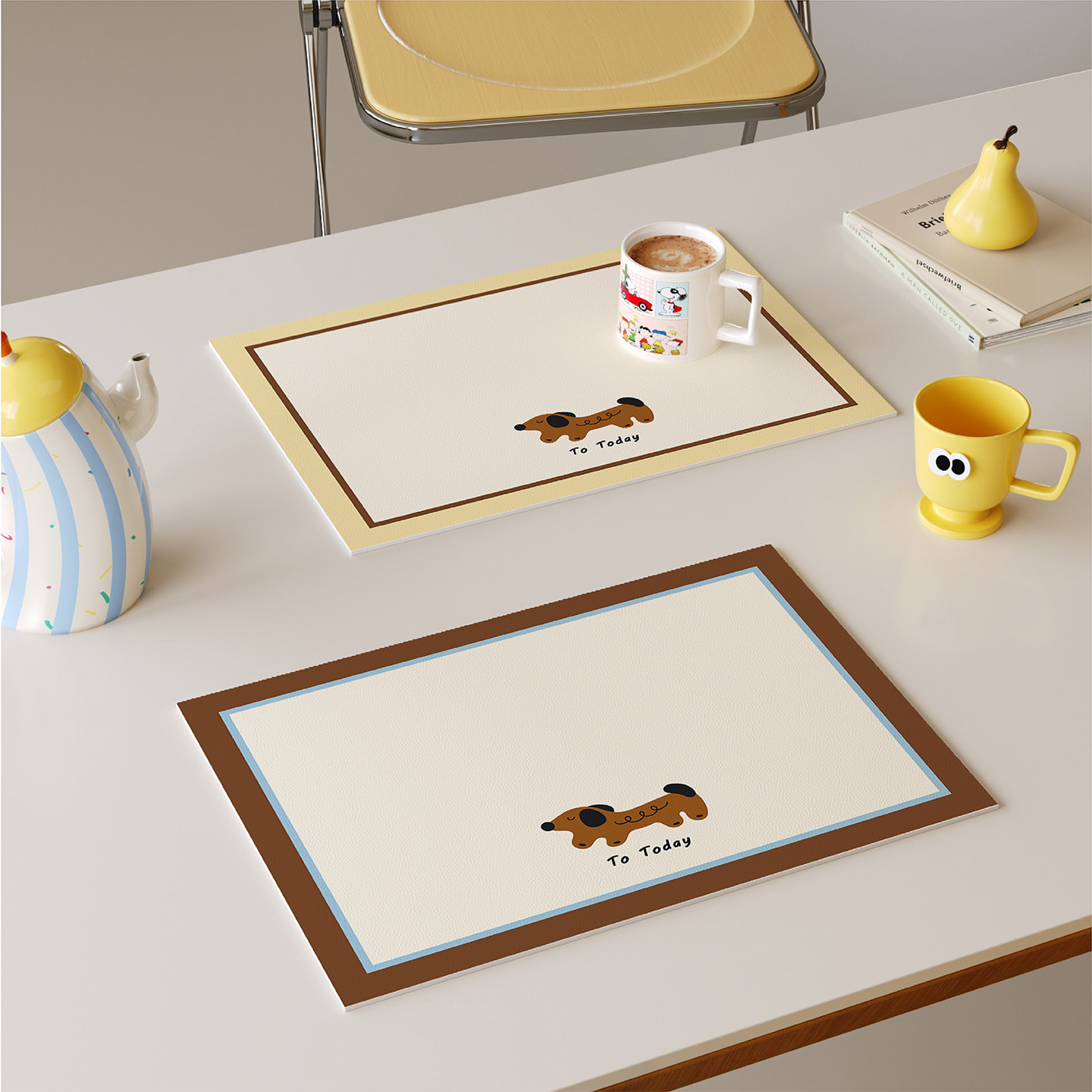 中古腊肠小狗西餐垫皮革防水防油防烫免洗高级感隔热桌垫小块杯垫,居家布艺,餐垫,淘宝优惠券,粉丝福利购,淘宝优惠卷