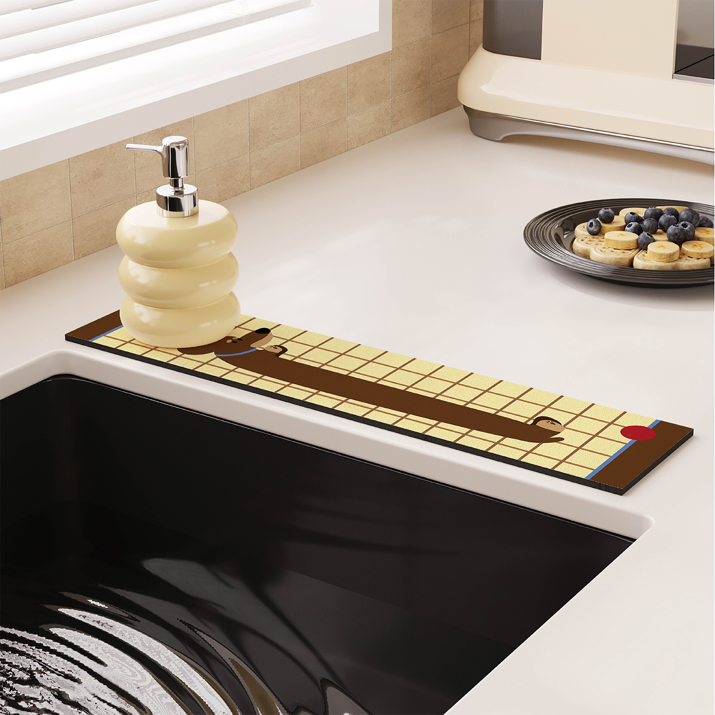 中古腊肠小狗水龙头吸水垫沥水垫