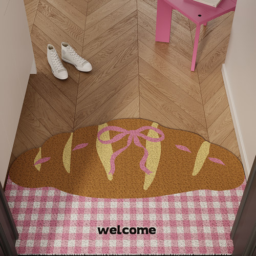 粉色少女风入户地垫丝圈防滑耐脏