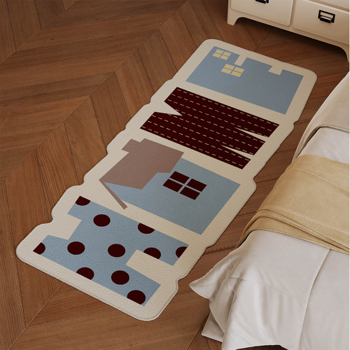 韩系ins风卧室床边毯儿童房地垫