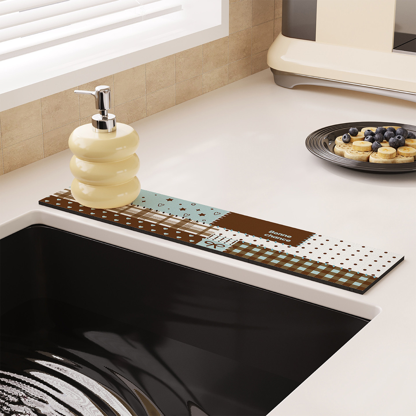 法式薄巧奶霜水龙头吸水垫厨房台面卫生间洗手台硅藻泥窄边沥水垫,居家布艺,厨房地垫,淘宝优惠券,粉丝福利购,淘宝优惠卷