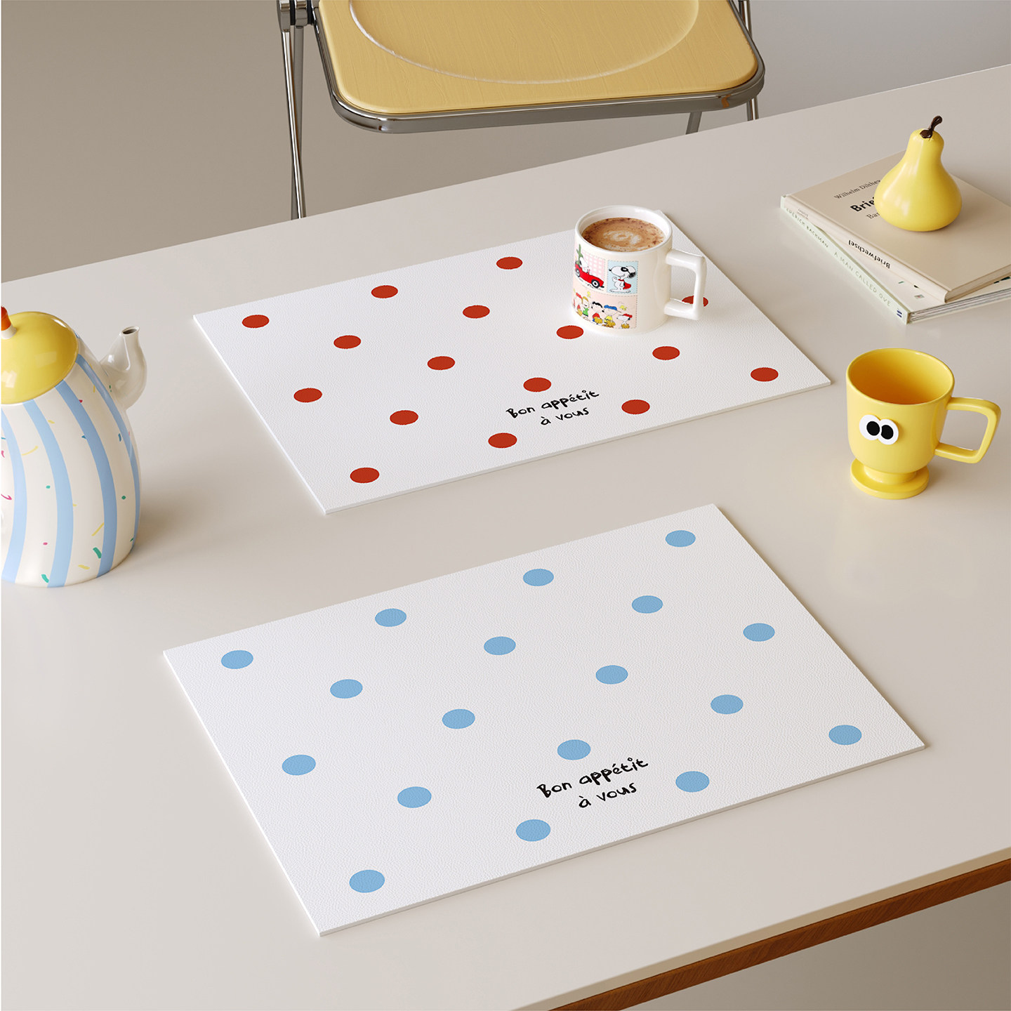 ins风纯色波点西餐垫皮革防水防油防烫免洗高级感隔热垫小块杯垫,居家布艺,餐垫,淘宝优惠券,粉丝福利购,淘宝优惠卷