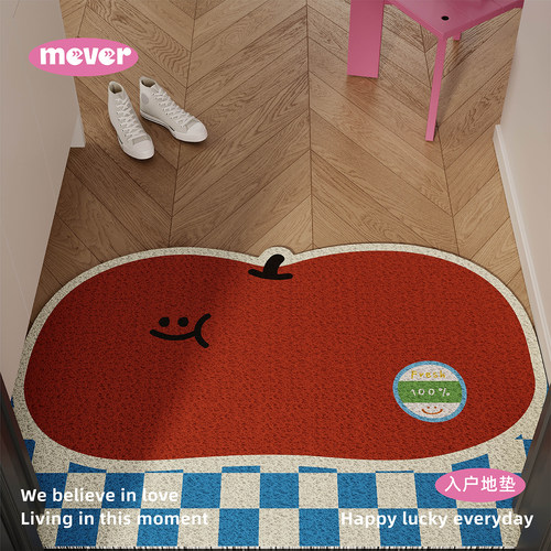 红色苹果入户门地垫丝圈防滑地毯