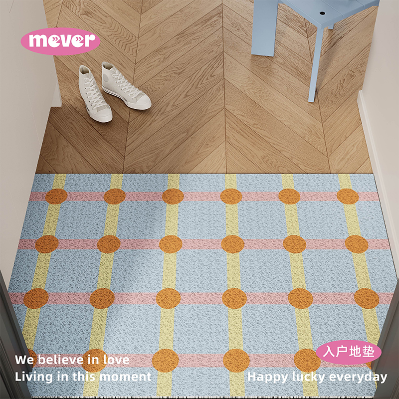 孟菲斯风入户门口丝圈地垫可定制