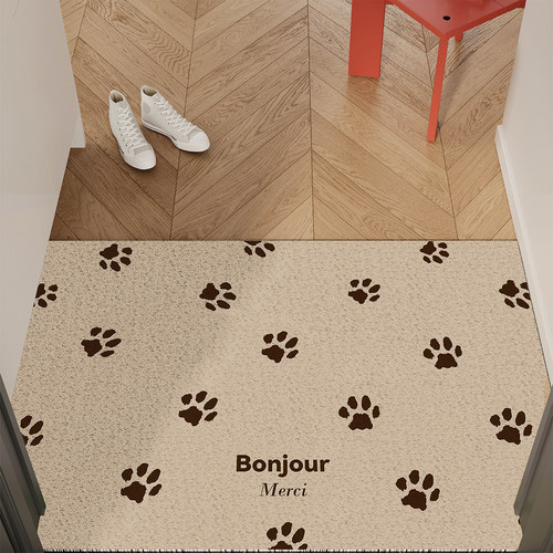 韩式可爱爪印入户门地垫丝圈防滑