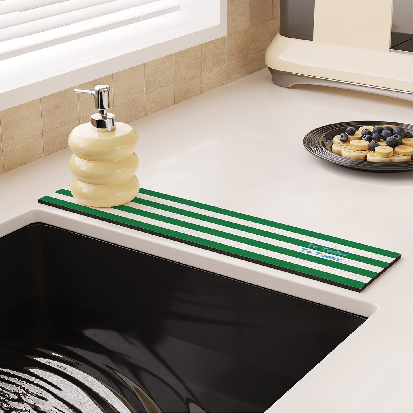 韩系条纹水龙头吸水垫厨房台面卫生间洗手台窄边水槽硅藻泥沥水垫,居家布艺,厨房地垫,淘宝优惠券,粉丝福利购,淘宝优惠卷