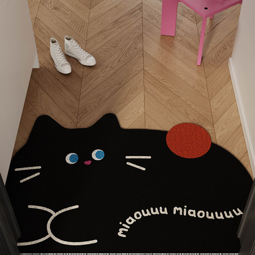 韩式卡通猫咪入户门地垫丝圈防滑