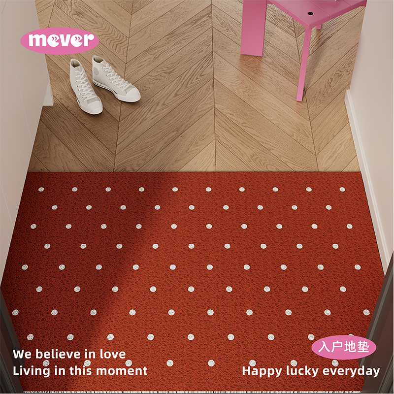 圣诞复古风新年红色入户丝圈地垫