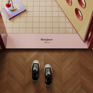 法式轻甜风门槛石地垫入户门窄长条脚垫卫生间浴室门口吸水防滑垫