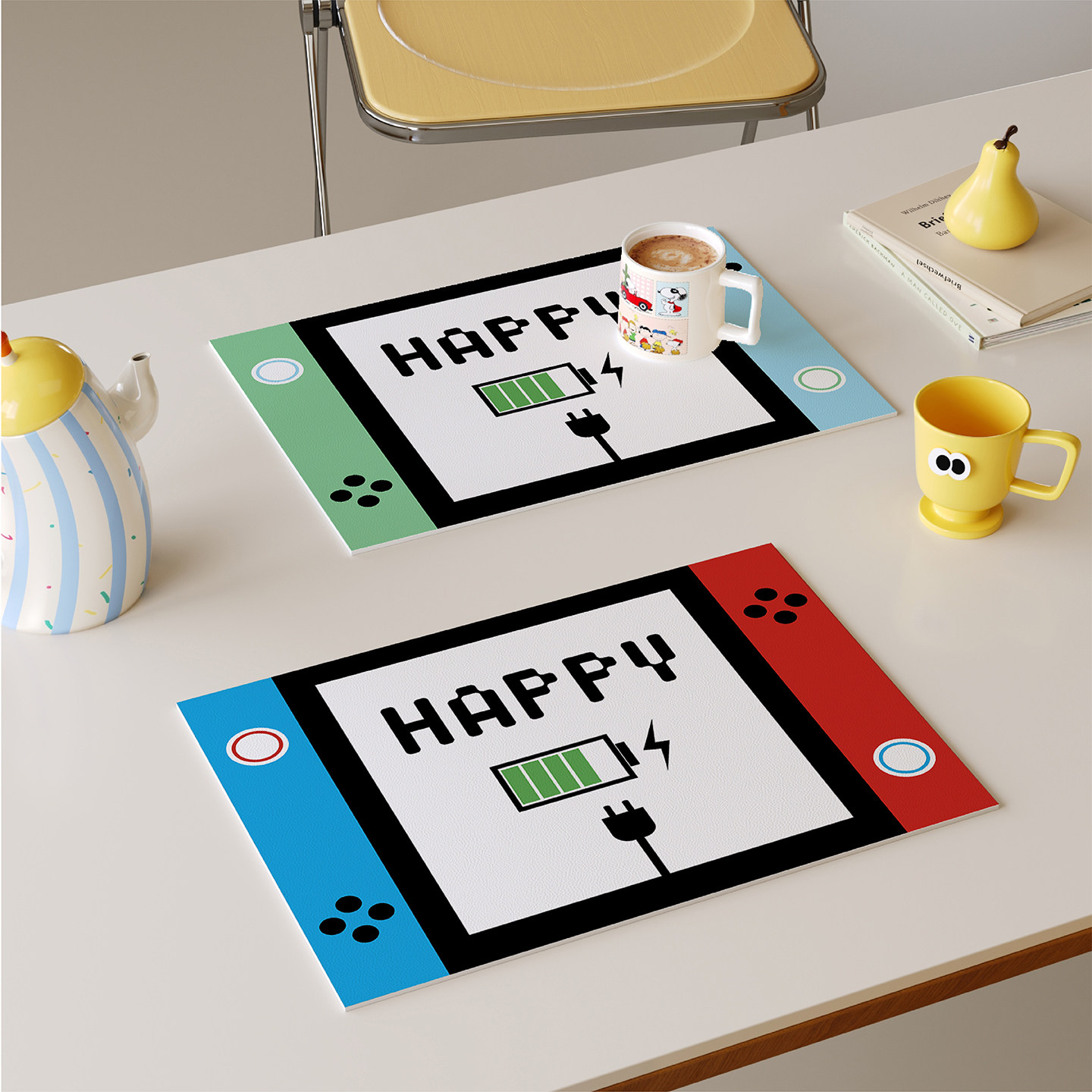 创意游戏机西餐垫皮革防水防油防烫免洗高级感隔热餐桌垫小块杯垫,居家布艺,餐垫,淘宝优惠券,粉丝福利购,淘宝优惠卷