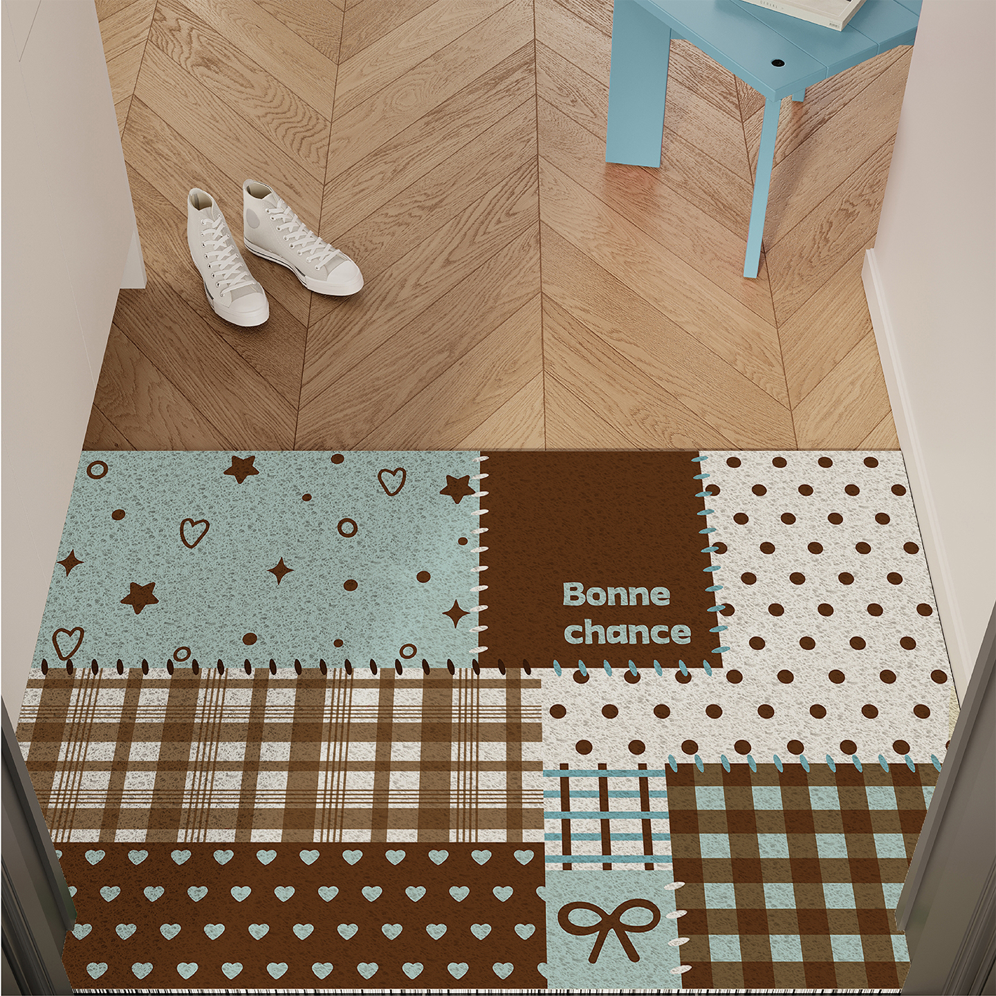 法式复古风入户地垫丝圈防滑耐脏