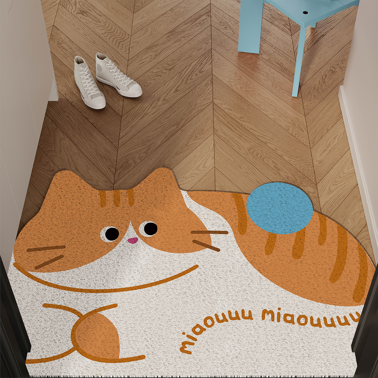 可爱橘猫入户门地垫丝圈防滑耐脏