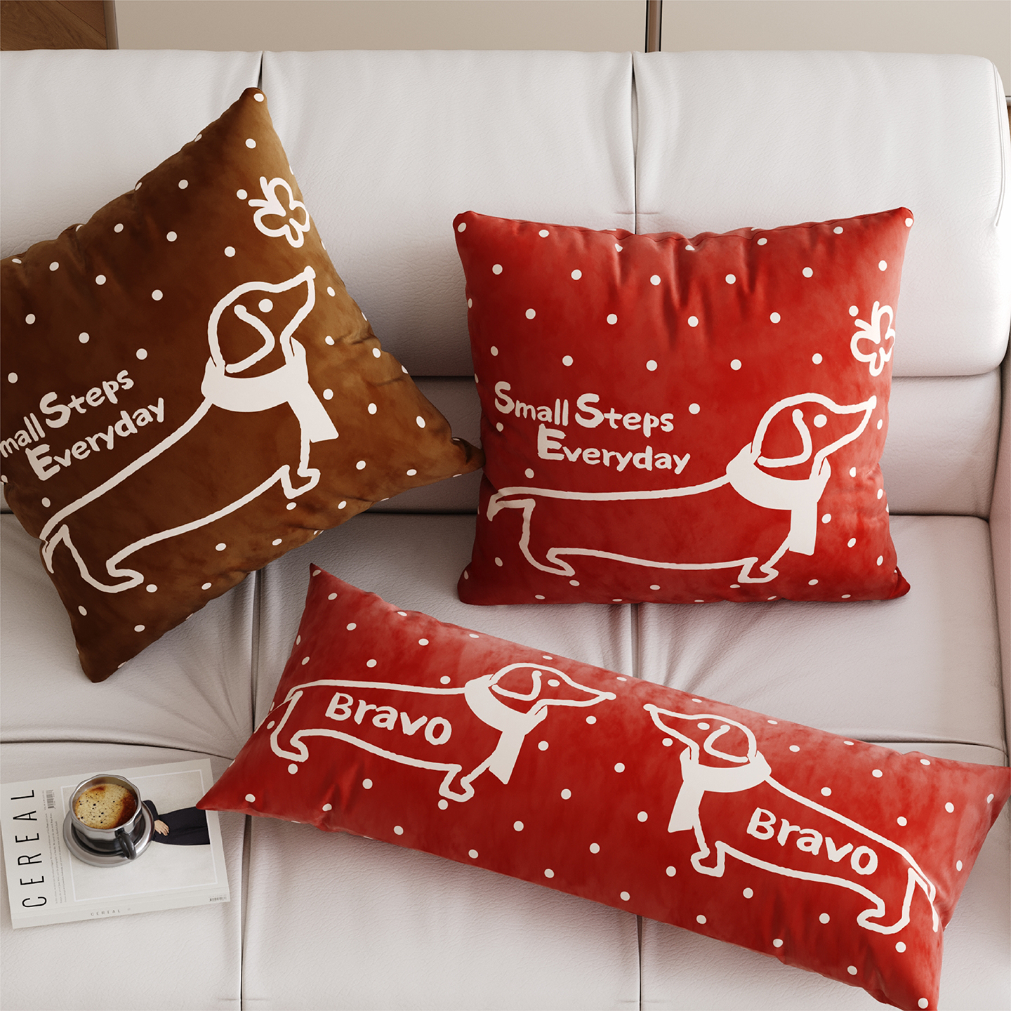 卡通圣诞腊肠犬抱枕套沙发腰靠垫