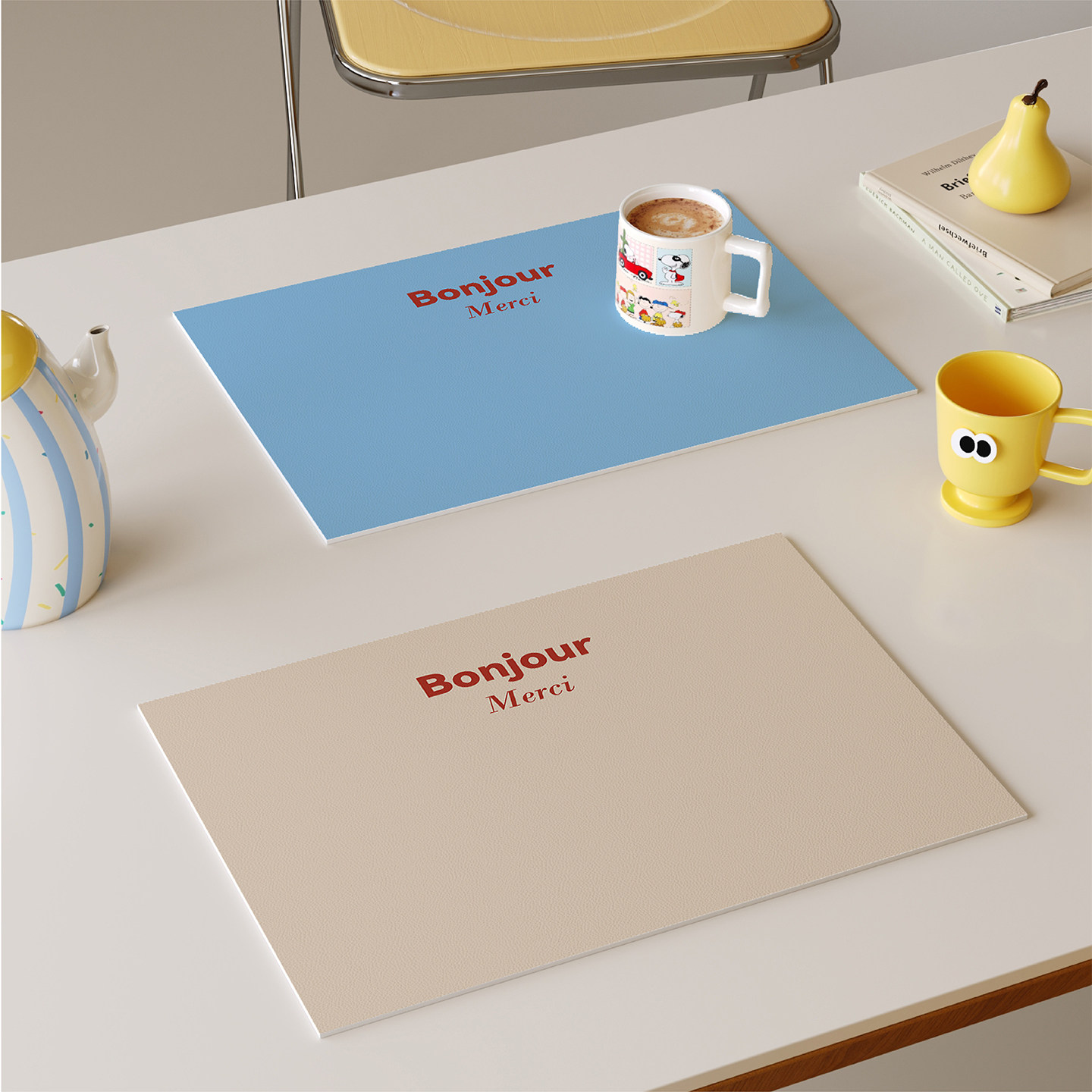 现代简约风纯色西餐垫皮革防水防油防烫免洗高级感隔热垫小块杯垫,居家布艺,餐垫,淘宝优惠券,粉丝福利购,淘宝优惠卷