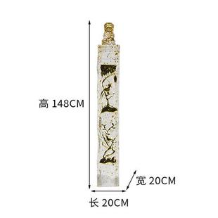 现代轻奢透明树脂金箔狮子拴马桩摆件落地雕塑售楼部玄关摆设饰品