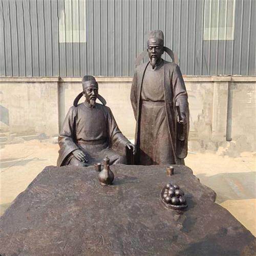 定制古代名人铸铜人物半身肖像雕塑孔子孟子老子铜雕塑摆件