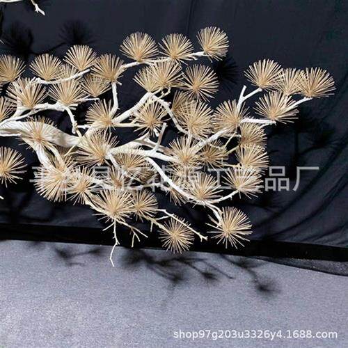大型迎客松雪松马尾松会所商场装饰树摆件松树实木雕刻树木头手工
