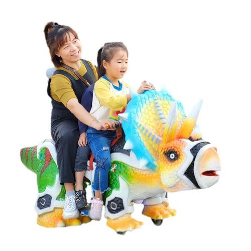 新款广场车摆摊儿童碰碰车仿真恐龙电瓶车骑行公园商场摇摇车双人