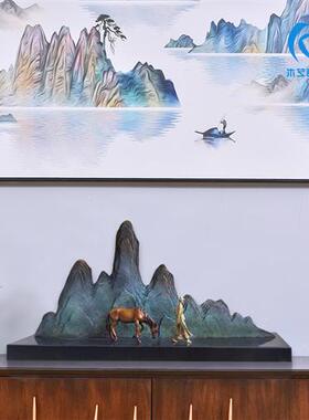 厂家现货寻道铸铜雕塑迎客松玄关酒店大堂样品间装饰品铜摆件