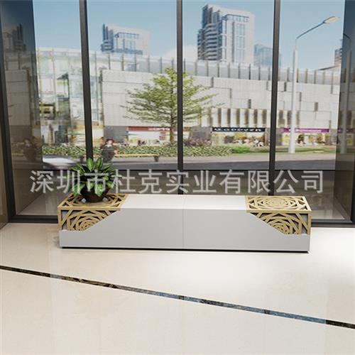 玻璃钢镶木座椅商场休闲椅广场户外景观椅子酒店创意组合美陈坐凳