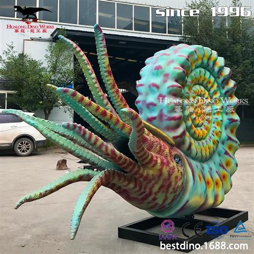 仿真大型海洋软体生物模型硅胶电动菊石绿色海洋摆件仿真动物恐龙