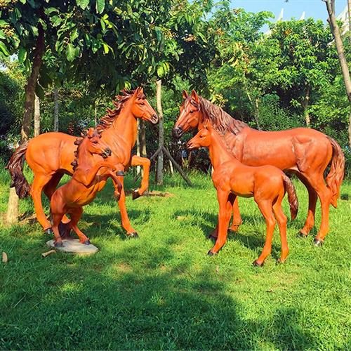 玻璃钢大型马雕塑仿真马模型户外庭院子花园商场美陈园林景观装饰