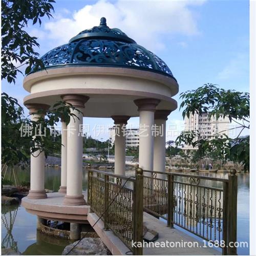 锻造铁艺圆拱不锈钢艺术凉亭铝合金创意廊架屏风格栅厂家加工安装