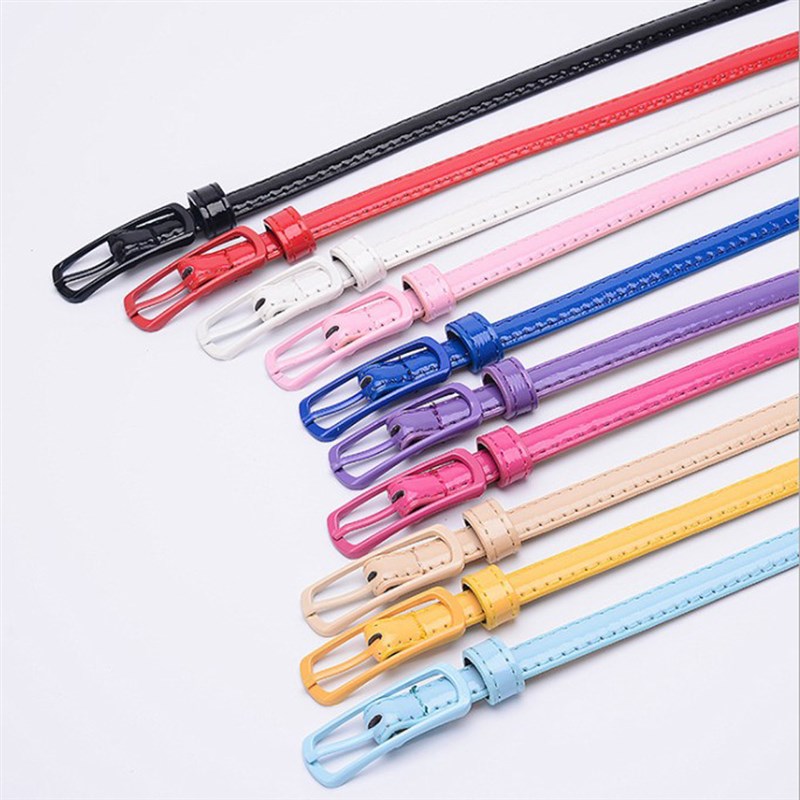 网红Thin Pu Leather Belt For Woman Thin Waistband Pin Buckle